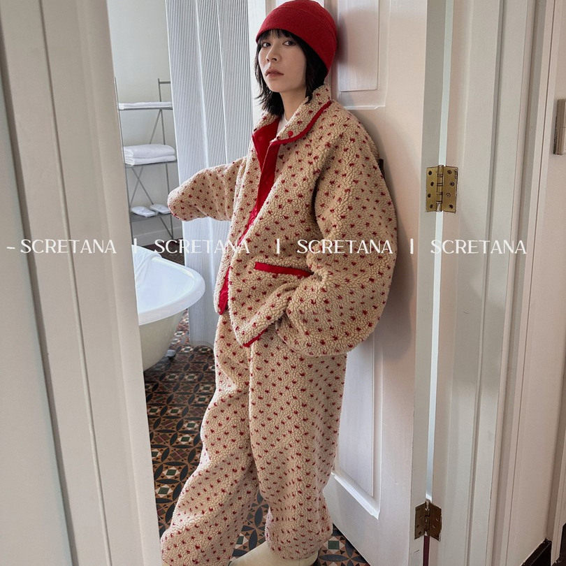 SCRETANA/安娜的秘密鹿巷蓝秋冬季可爱可外穿加绒加厚保暖家居服