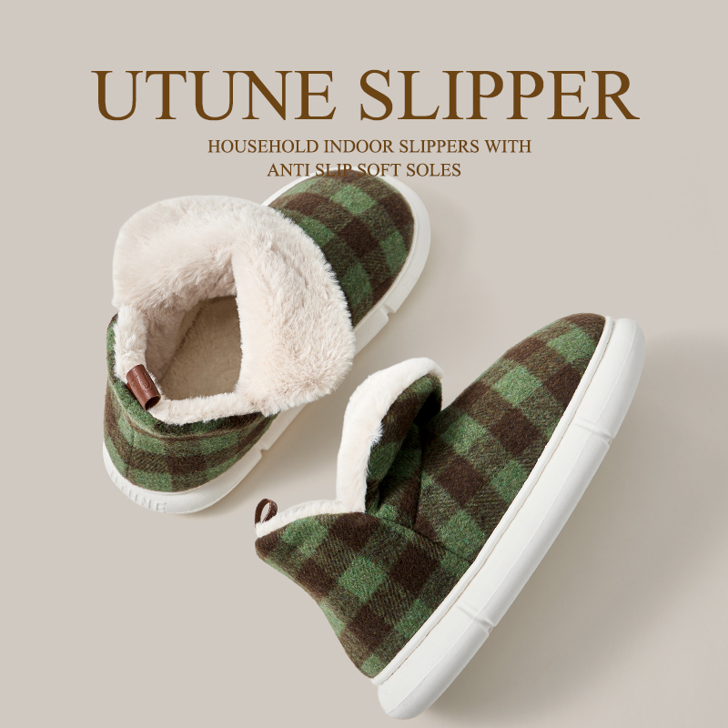 优调保暖包跟棉拖鞋女冬家用防滑情侣地板居家男加绒老人棉鞋高帮