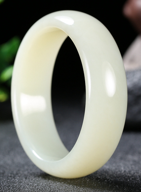 【久龙玉器】收藏级 正品特细和田玉无暇 精品和田玉手镯66.66