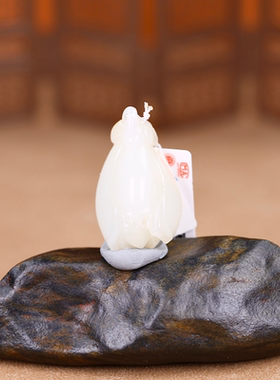 【久龙玉器】天然且末料羊脂玉玉龙河吊坠和田玉挂件玉兰花19.2