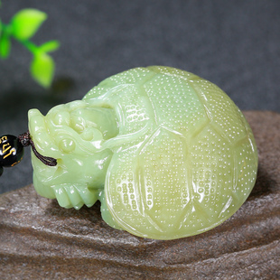 【久龙玉器】天然正品和田玉若羌黄玉挂件和田玉吊坠貔貅103.1224