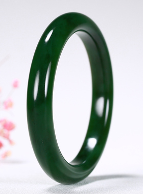 【久龙玉器】女神款菠菜绿新疆7号坑和田碧玉手镯和田玉手镯47.22