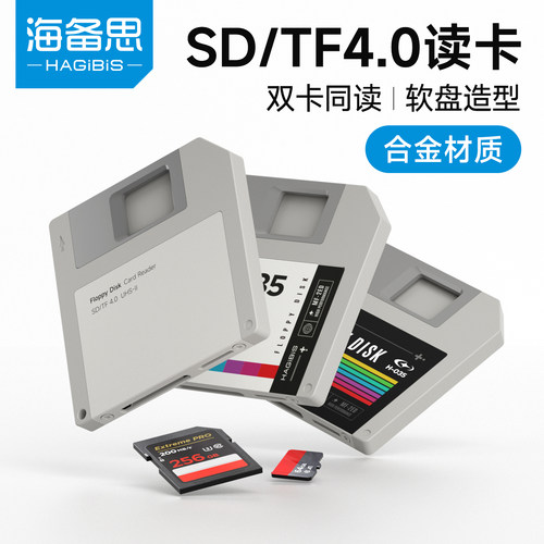 海备思4.0高速读卡器UHS-II读卡sd相机TF卡二合一内存卡手机读取CCD存储卡适用苹果iphone17pro复古软盘