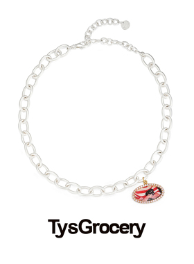 薄物TysGrocery A/W23 PRAY 回忆影像椭圆标志温银项链