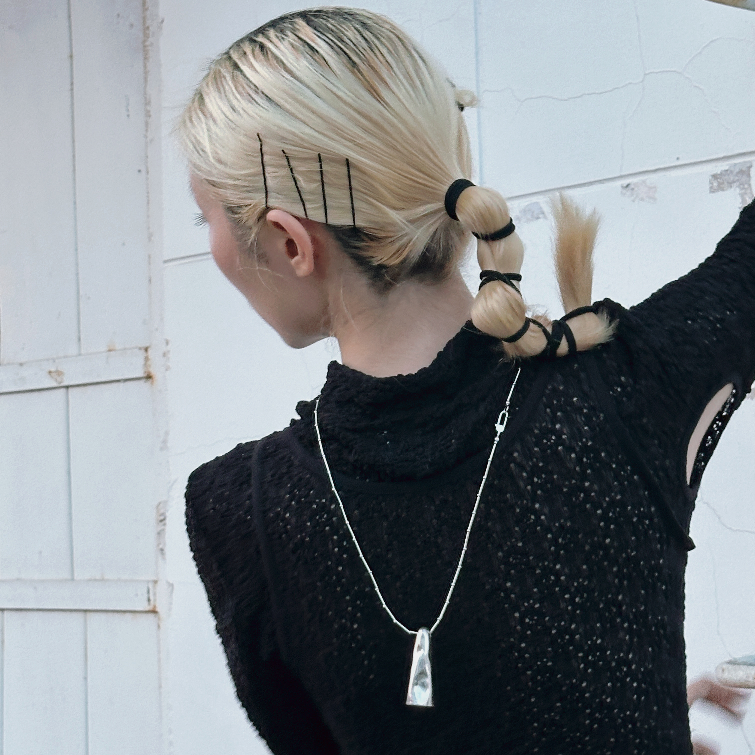 纯银异形吊坠管珠银项链原创设计