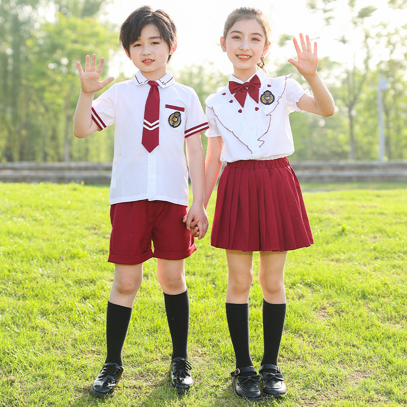 夏季小学生校服儿童班服毕业照六一演出英伦学院风幼儿园园服夏装