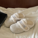 小卤球球加绒半拖鞋冬外穿保暖勃肯鞋二棉鞋一脚蹬女鞋2025新款