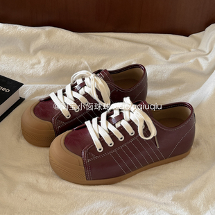 复古内增高厚底板鞋子女款2026新款春夏小白鞋百搭小众阿甘德训鞋