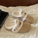 小卤球球勃肯鞋女鞋冬2025新款毛绒休闲鞋加绒一脚蹬半拖鞋外穿