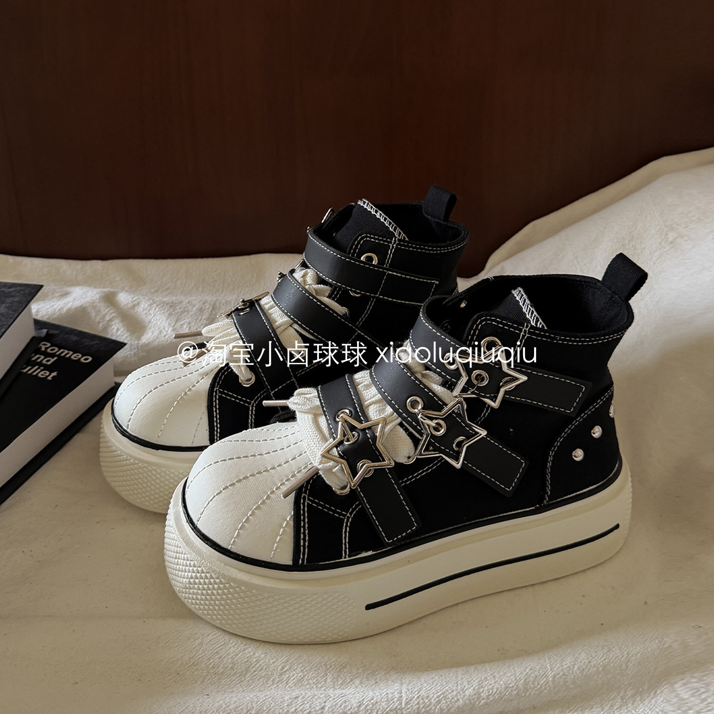 小卤球球 板鞋厚底巨好看帆布鞋子女款2026新款夏季贝壳头星星鞋