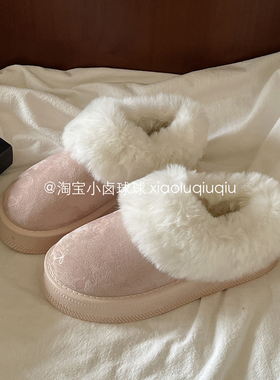 小卤球球雪地靴女款2026新款冬季加绒加厚二棉鞋保暖厚底女鞋