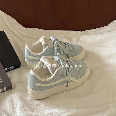 小卤球球百搭面包鞋厚底增高