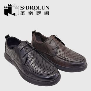 圣帝罗阑男鞋2025夏季新款时尚百搭休闲男单鞋男打眼鞋凉鞋16707