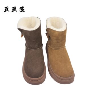 豆豆屋雪地靴女鞋2024冬季新款休闲鞋潮流百搭厚底女棉鞋60811