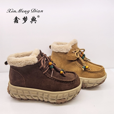 鑫梦典女鞋2025冬季新款时尚百搭女棉鞋高帮厚底休闲棉鞋55-3611