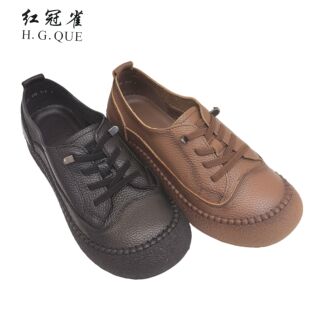 红冠雀女鞋2025春季新款时尚休闲百搭平底女单鞋女休闲鞋6291