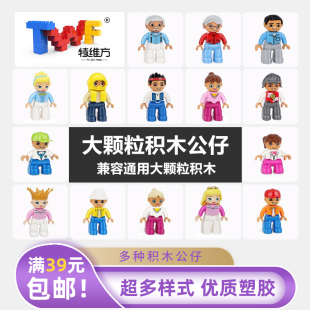 儿童玩具3一6岁女孩套装 卡通人物角色公仔大颗粒积木散装 益智拼装