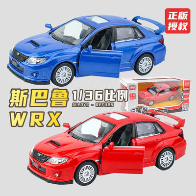 新款 马珂垯1:36斯巴鲁翼豹WRX STI小汽型仿真跑车合金车模玩具车