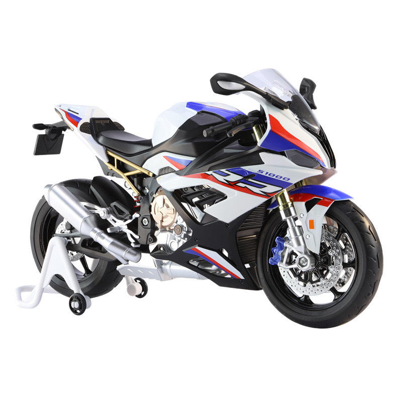 合金车模1:9宝玛S1000RR摩托车儿童玩具车灯光模型摆件仿真摩托