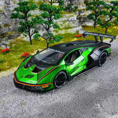 新款金丽方 1:24兰博SCV12赛车声光车儿童玩具摆件仿真合金车模型