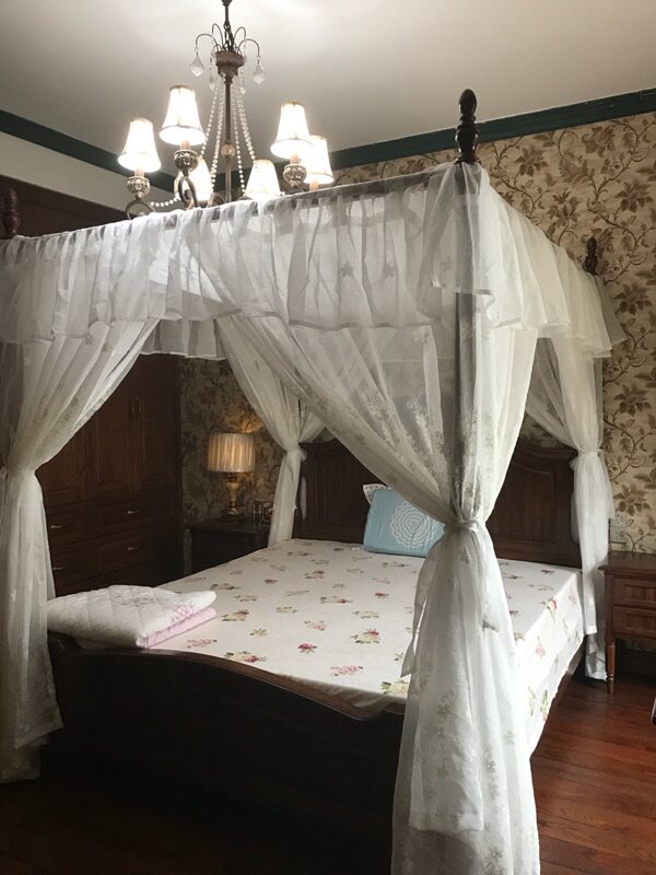 东南亚风地中海美式中式古典四柱架子床幔帘定制韩式公主蚊帐纱幔