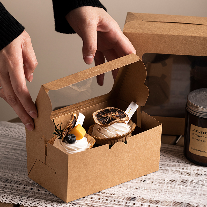 纸杯蛋糕牛皮纸包装盒开窗马芬杯打包盒一次性2/4/6粒西点杯盒子,厨房/烹饪用具,点心包装盒/包装袋,淘宝优惠券,粉丝福利购,淘宝优惠卷