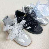 适配白色球鞋 带diy芭蕾适配丝绸samba欧根丝带德训 蕾丝配饰印字鞋