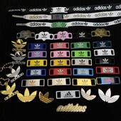 扣贝壳头扁平黑白色鞋 饰鞋 绳KuKu金属鞋 带扣装 牌 扣鞋 适配三叶草鞋