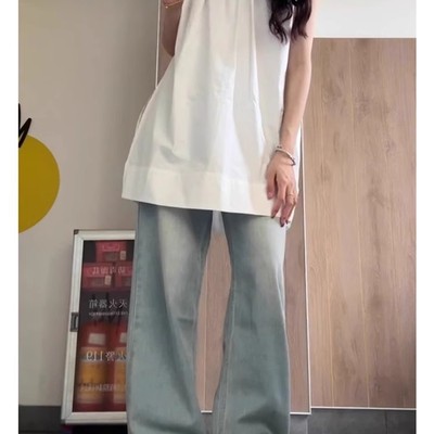 慵懒风衬衣宽松无袖上衣潮