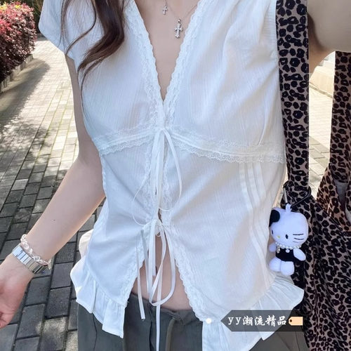 设计感衬衣纯欲修身短款上衣