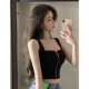 法式 辣妹吊带纯色拉链背心外穿夏季 内搭短款 纯欲性感裹胸上衣女潮