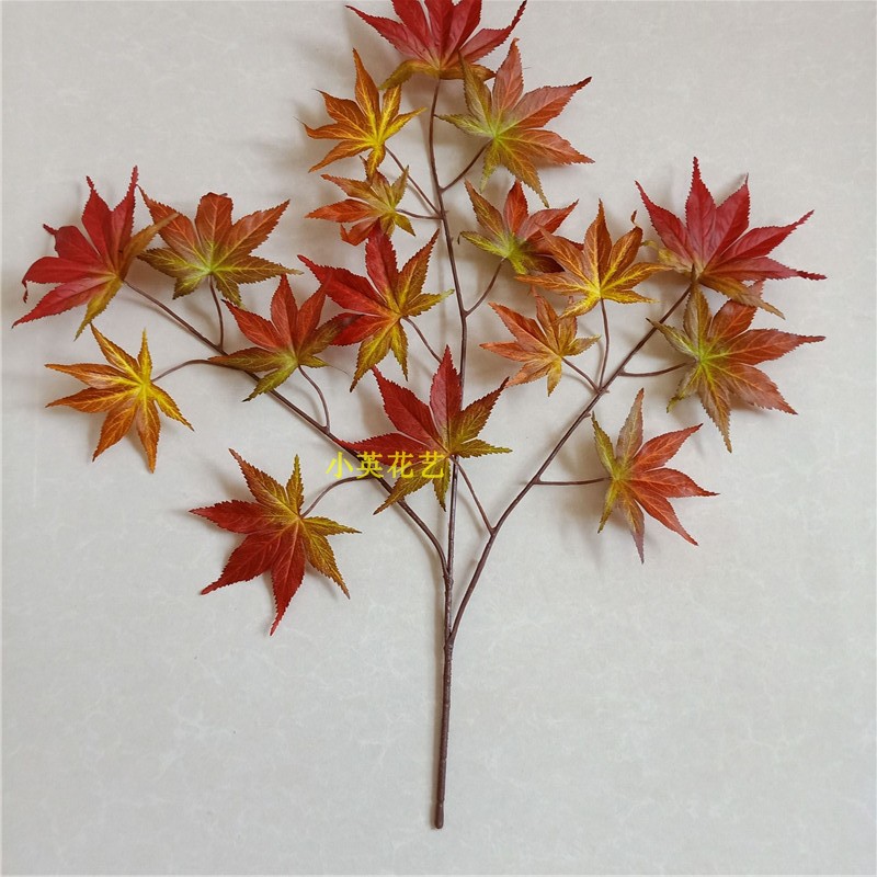 仿真树叶红枫叶榕树叶假叶子工程榆树叶板栗叶藤条绿植墙面梧桐叶