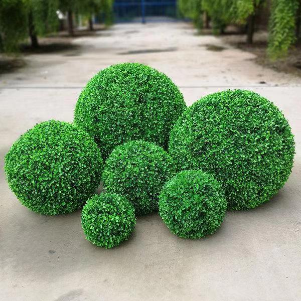 仿真花艺尤加利草球米兰花球绿色假植物苔藓挂饰软装饰品落地摆件