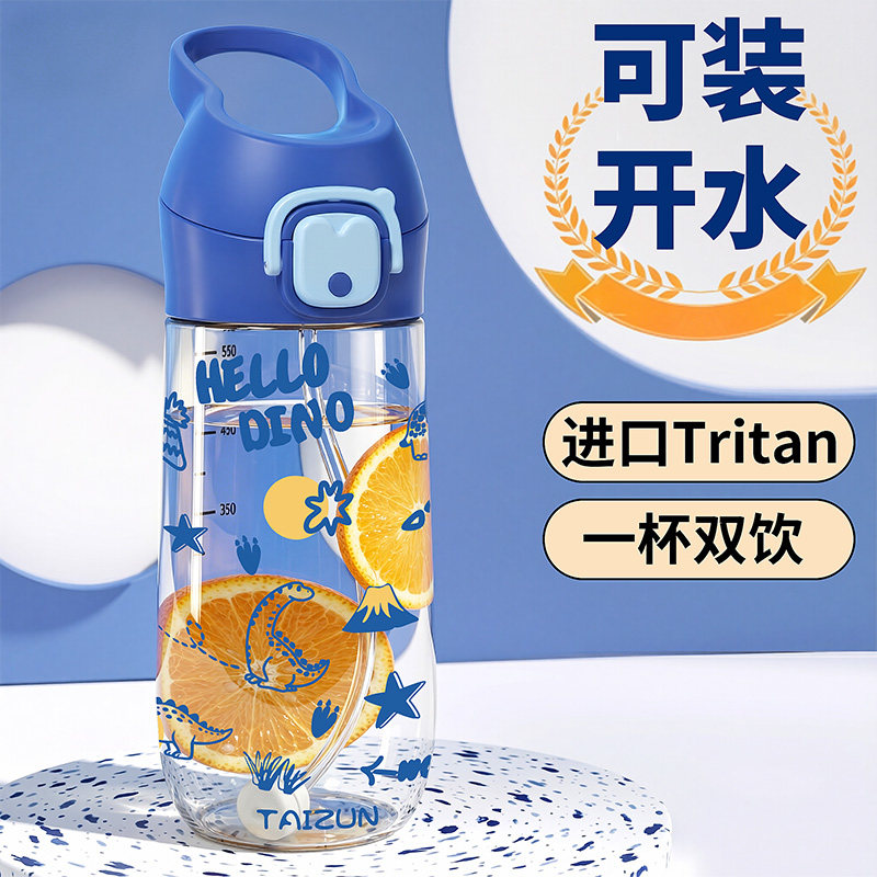 Tritan男童上学便携吸管杯图片