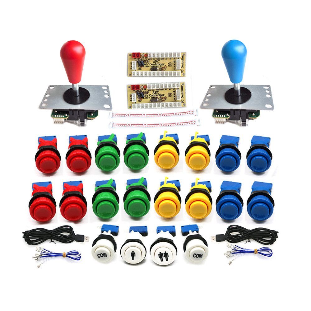 双人套件街机零延迟街机USB编码器PC Rasberry Pi 按钮摇杆控制