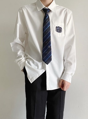【刺篇】北枫原创长袖白色黑色衬衫DK制服刺绣休闲衬衣上衣男春秋