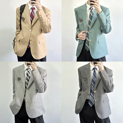 【刺篇】正版dk男生制服西装外套灰色驼色日系学生西服正装全套装