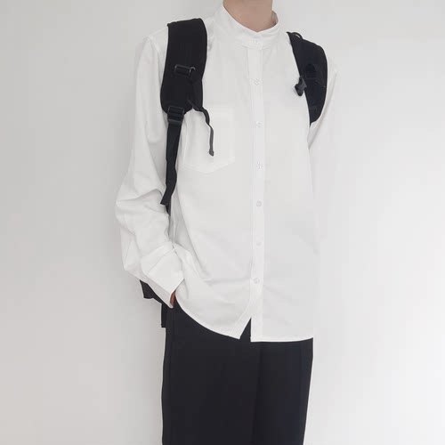 刺篇dk制服立领诘襟长袖衬衫衬衣