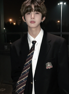 【刺篇】原创正版dk制服西装徽章外套日系学生两粒扣西服套装男