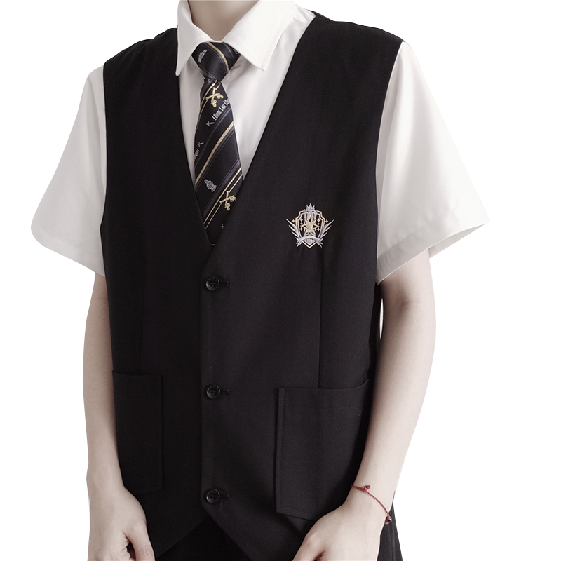 【刺篇】 原创JK/DK制服正版日系黑色刺绣基础款马甲背心男女款