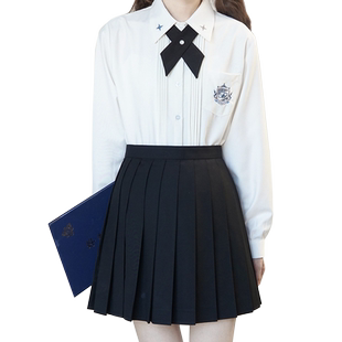 【刺篇】jk制服学院风原创刺绣白色加绒加厚保暖长袖衬衫女冬季