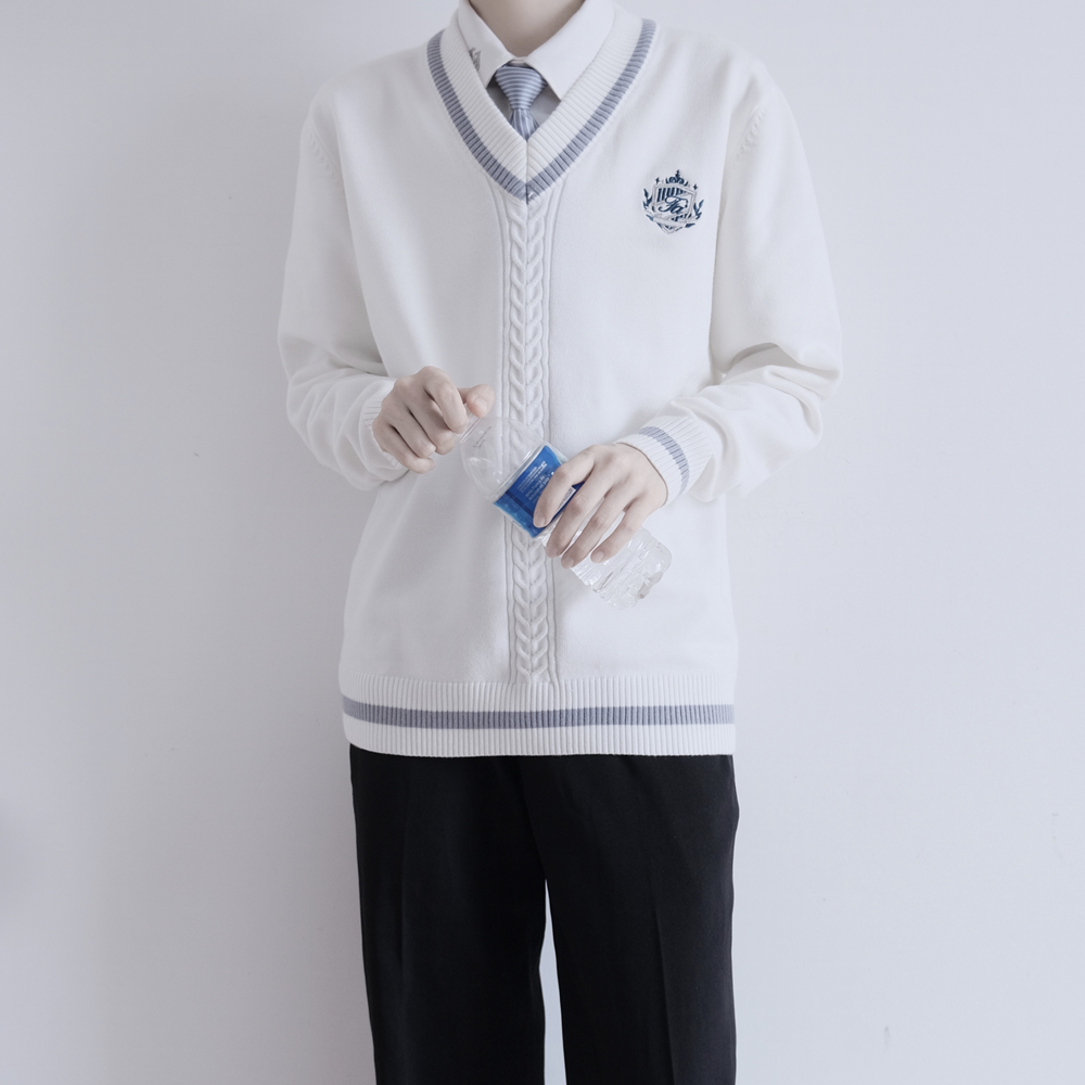 DK制服学院风针织毛衣外套秋冬男