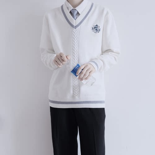 DK制服学院风针织毛衣外套秋冬男