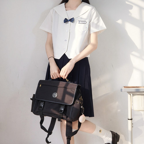 基础款日系白无本关西襟jk制服