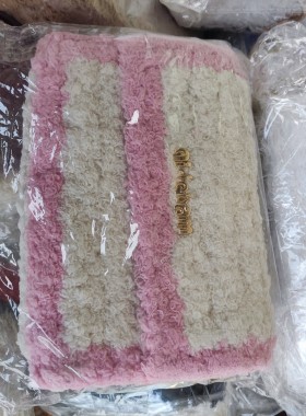 现货成品珊瑚绒网格手工编织包包diy材料包自制毛线送女友斜挎包