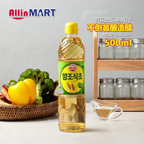 韩国进口不倒翁酿造醋500ml瓶装酿造食醋糙米醋寿司料理调味