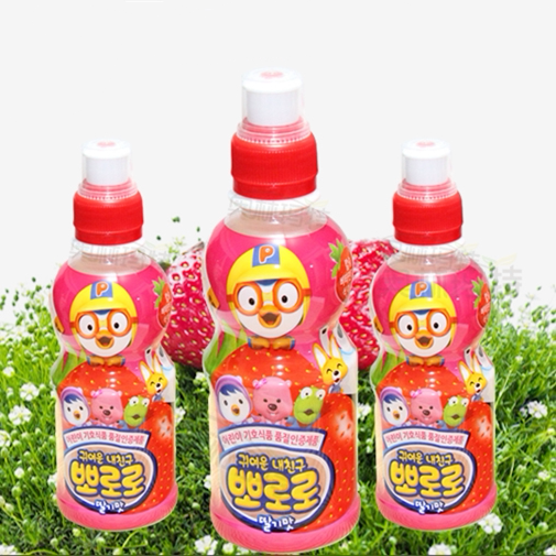 韩国进口食品 paldo八道我的可爱朋友宝露露饮料235ml【草莓味】