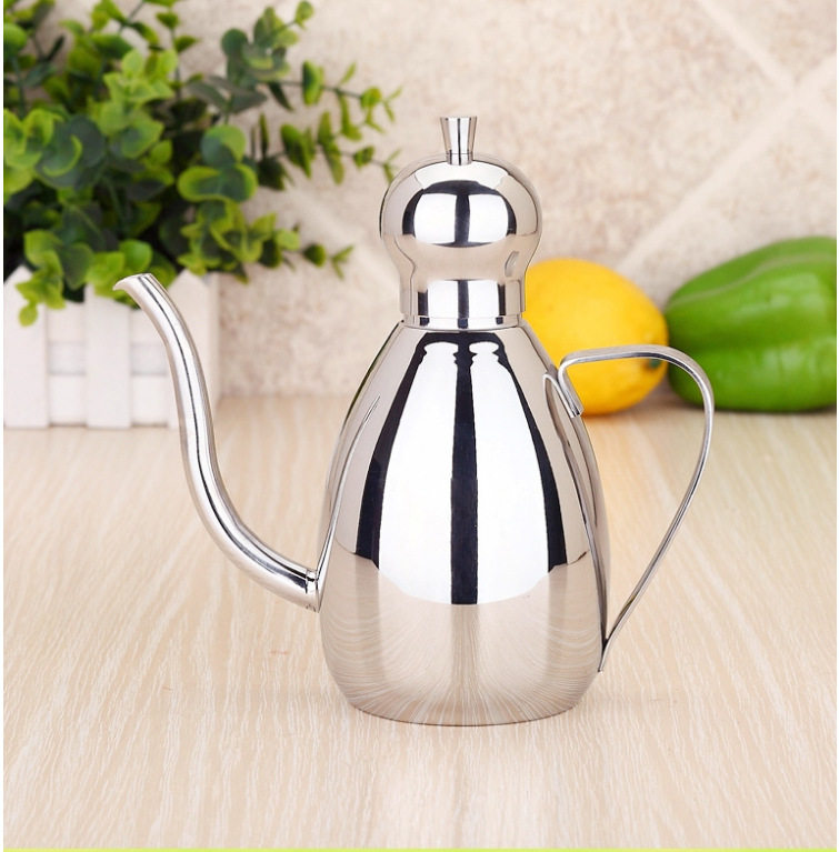 加厚304不锈钢油壶 防尘防漏油壶创意鼓形油瓶 酱油瓶醋瓶包邮