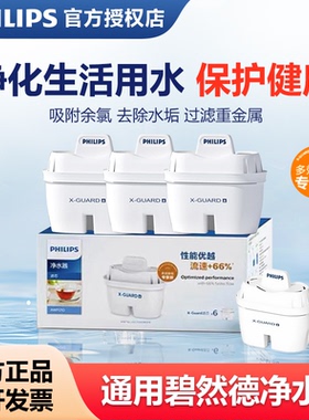 飞利浦净水壶滤芯brita碧然德适用净水器家用过滤水壶过滤器滤芯