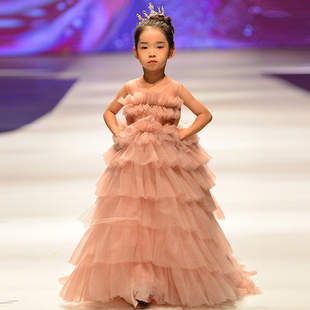 儿童礼服公主裙2025新款气质女童晚礼服走秀舞台主持人演出服高端
